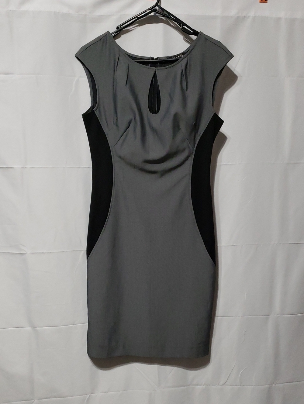 Rampage Gray and Black Colorblock Sheath Dress.  Size: 9